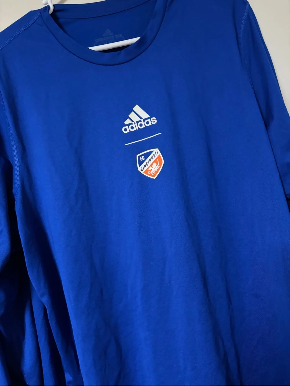 Soccer FC Cincinnati adidas Blue Creator Long Sleeve T-Shirt Performance Shirt